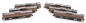 Preview: JR113 6 Cars Set - Green & Orange color